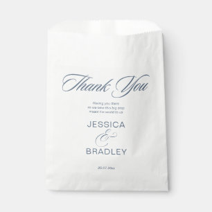 Sachets En Papier Elégant bleu poussiéreux minimaliste merci mariage