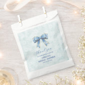 Sachets En Papier Elegant Blue Bow Engagement Party Invitation (Coupé)