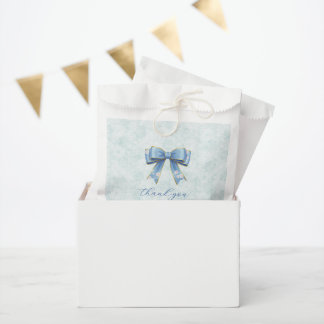 Sachets En Papier Elegant Blue Bow Engagement Party Invitation