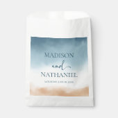Sachets En Papier Elégant Blue Ocean Beach Mariage de sable (Devant)