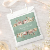 Sachets En Papier Elégant Blush Dusty Rose Peonies Pastel Sage (Coupé)