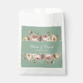 Sachets En Papier Elégant Blush Dusty Rose Peonies Pastel Sage (Devant)