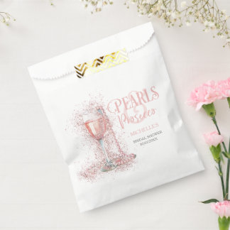 Sachets En Papier Elégant Blush Perles rose et Prosecco Bubbly