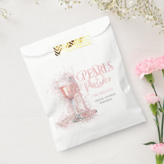 Sachets En Papier Elégant Blush Perles rose et Prosecco Bubbly (Scellé)
