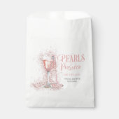 Sachets En Papier Elégant Blush Perles rose et Prosecco Bubbly (Devant)