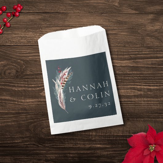 Sachets En Papier Élégant Bohème Rustique Pampas & Vert Pin Tan Roug