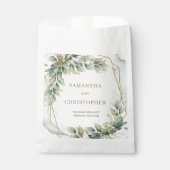 Sachets En Papier Elégant boho eucalyptus mariage or vert (Devant)