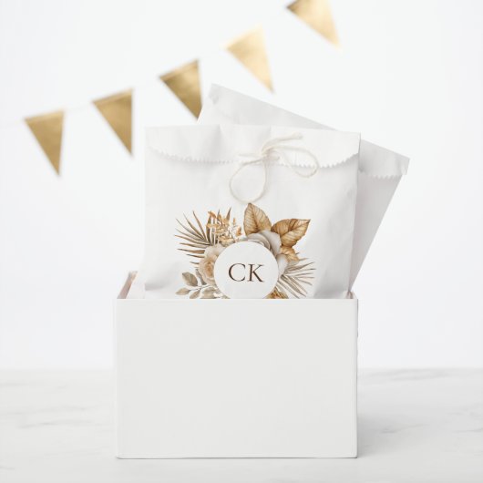 Sachets En Papier Élégant Boho Neutre Floral Mariage (Fête)