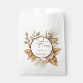 Sachets En Papier Elégant Boho Neutre Mariage floral Merci (Devant)