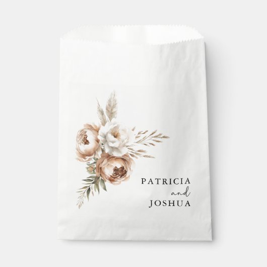 Sachets En Papier Elégant Boho Rustique Mariage Personnalisé Favoris (Devant)