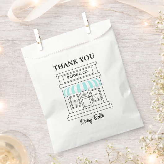 Sachets En Papier Elegant Bride & Co. Bridal Shower Teal (Coupé)