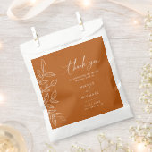 Sachets En Papier Élégant brûlé orange Feuille Merci Mariage (Coupé)