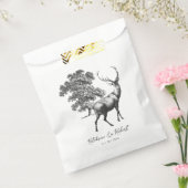 Sachets En Papier Elégant Cerf blanc noir rustique en bois (Scellé)