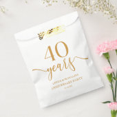 Sachets En Papier Élégant Champagne 40e anniversaire de Mariage (Scellé)