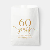 Sachets En Papier Élégant Champagne 60e anniversaire de Mariage (Devant)