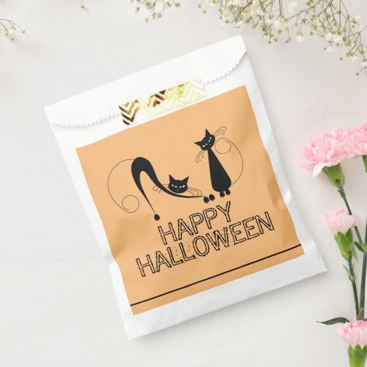 Sachets En Papier Élégant chat noir, Joyeux Halloween (Scellé)