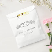 Sachets En Papier Élégant & Chic mariage monogramme de crête botaniq (Scellé)