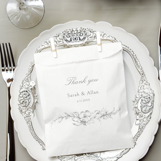 Sachets En Papier Élégant classique Rococo Floral