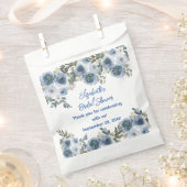 Sachets En Papier Élégant douche de mariée florale bleue et blanche (Coupé)