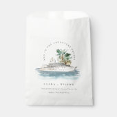 Sachets En Papier Elégant Dusky Cruise Ship Palm Mariage marin (Devant)