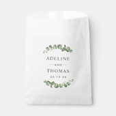 Sachets En Papier Élégant Eucalyptus Mariage Monogramme (Devant)