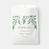 Sachets En Papier Élégant feuillage vert (Devant)