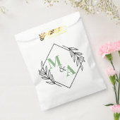 Sachets En Papier Élégant feuille de couronne Monogrammes Mariage de (Scellé)
