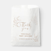 Sachets En Papier Elégant Feuille  papillon Baby shower (Devant)