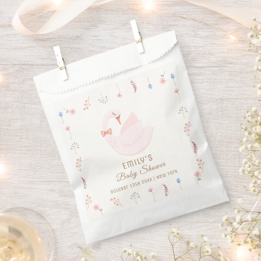 Sachets En Papier Élégant Fleur sauvage Princesse Swan Girl Baby sho (Coupé)