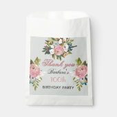 Sachets En Papier Elegant Floral 100th Birthday (Devant)