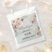 Sachets En Papier Elegant Floral 100th Birthday  (Coupé)