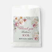 Sachets En Papier Elegant Floral 100th Birthday  (Devant)