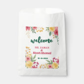 Sachets En Papier Élégant Floral double nom nuptiale invitation douc (Devant)