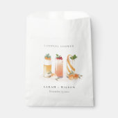 Sachets En Papier Elégant Fruit Cocktail Couples Orange Douche (Devant)