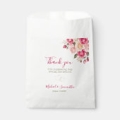 Sachets En Papier Élégant Fucia Rose rose et ivoire Mariage (Devant)