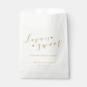 Sachets En Papier Elégant Gold Heart Love est Mariage doux (Devant)