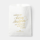 Sachets En Papier Élégant Gold Script Joyeux Noël (Devant)