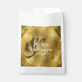 Sachets En Papier Elegant Gold Vintage Map Mariage (Devant)