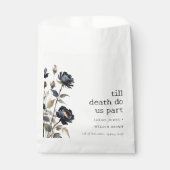 Sachets En Papier Elégant gothique noir Rose noir Mariage (Devant)