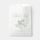 Sachets En Papier Elégant Green Chinoiserie Nature Birds Baby shower (Devant)
