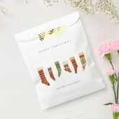 SACHETS EN PAPIER ÉLÉGANT KRAFT RED GREEN STAR CHIRSTMAS STOCKINES (Scellé)