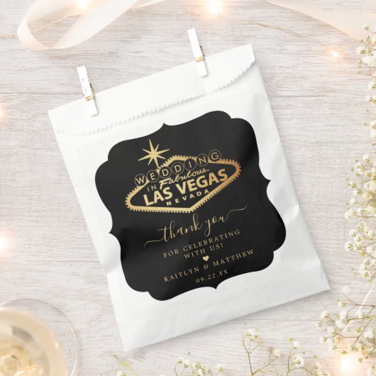Sachets En Papier Elégant Las Vegas Destination Mariage (Coupé)