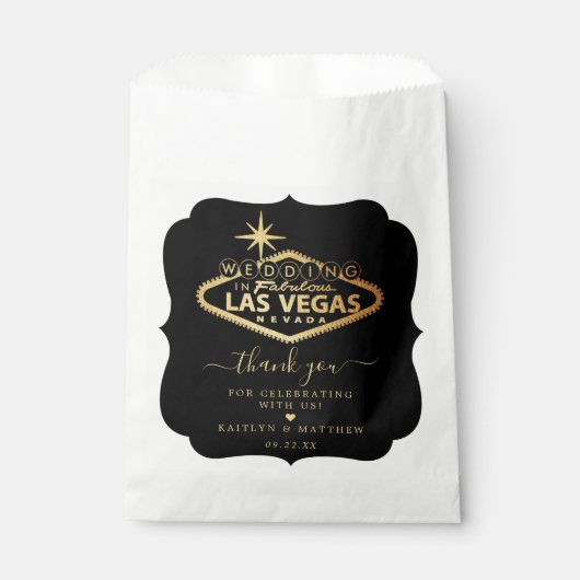 Sachets En Papier Elégant Las Vegas Destination Mariage (Devant)
