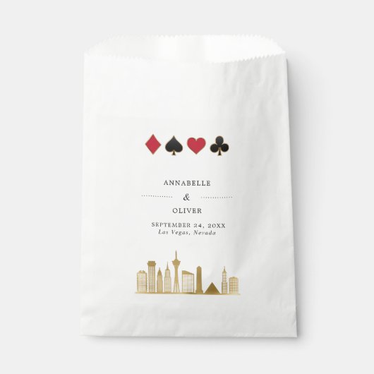 Sachets En Papier Elégant Las Vegas Photo Destination Mariage (Devant)