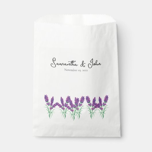 Sachets En Papier Élégant Lavender Mariage Invité Favoriser Sac (Devant)