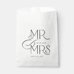 Sachets En Papier Élégant M. et Mme Mariage personnalisé