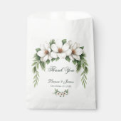 Sachets En Papier Elégant Magnolia Blanc Mariage Hiver Pine Tree (Devant)