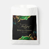 Sachets En Papier Élégant Mariage Black Gold Green (Devant)