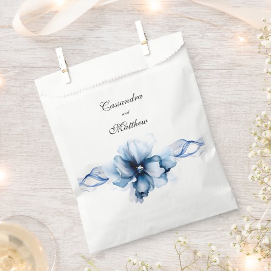 Sachets En Papier Elégant Mariage bleu bleu marine (Coupé)