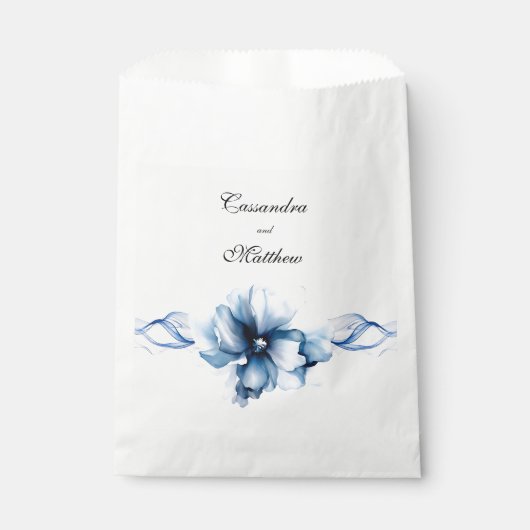 Sachets En Papier Elégant Mariage bleu bleu marine (Devant)